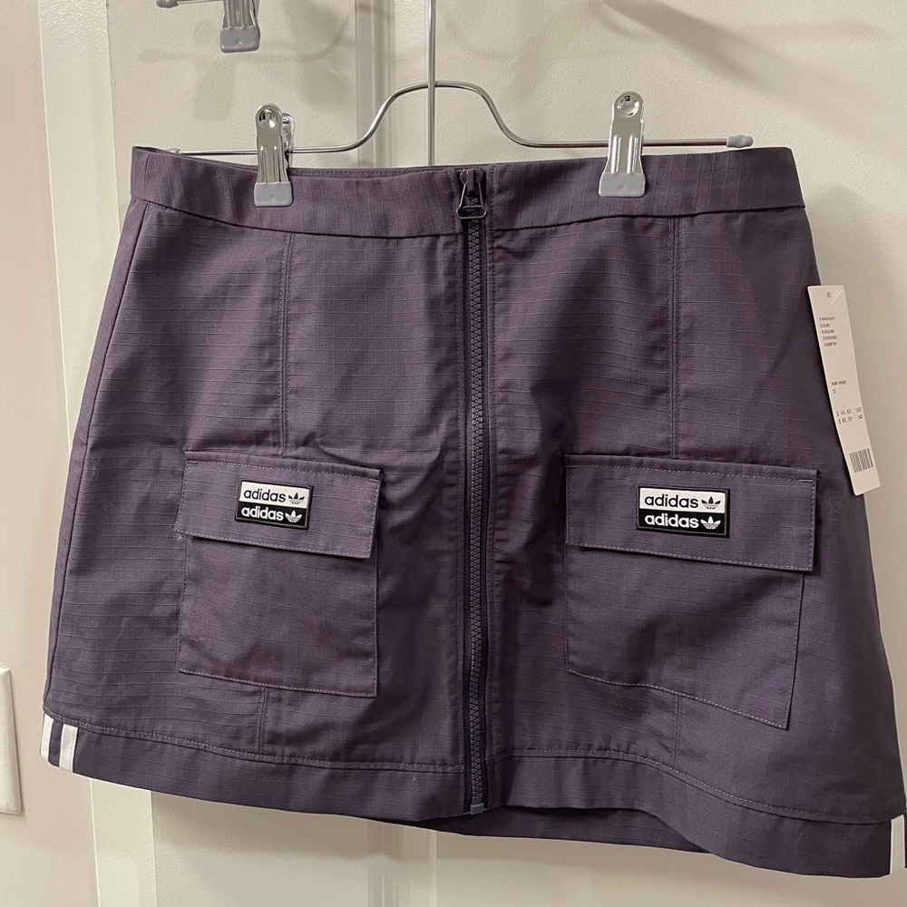 Urban outfitters x adidas zip-front mini skirt